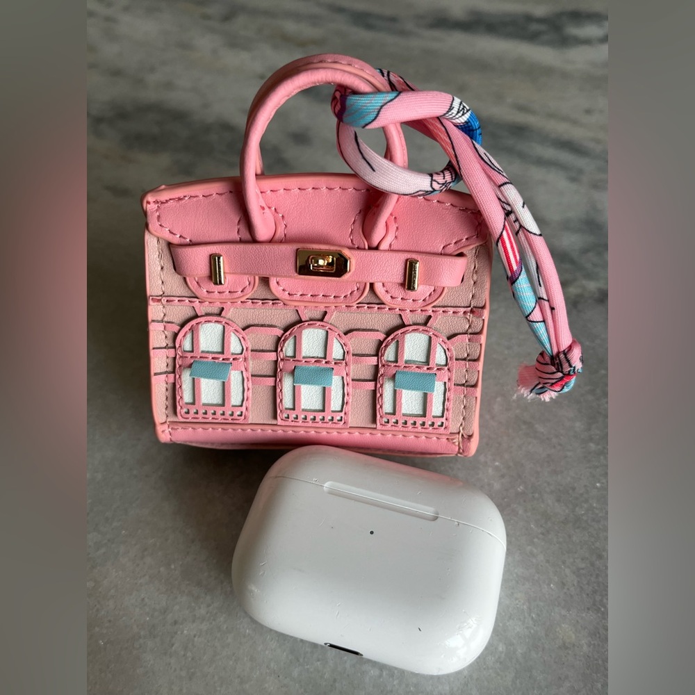 Mini Purse Bag Keychain Charm AirPod Pouch Holder Case Miniature Handbag Pink